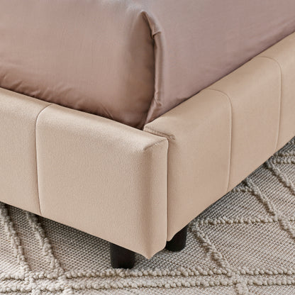 Full Size Upholstered Tufted  Bed Frame, Sofa Bed Frame with Comfortable Backrest and Armrests, Full Size Bed for Bedroom, Living Room,Velvet, PINK(80.5inch *59inch *30.5inch )