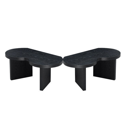 31.49inch  Butterfly Shaped MDF Coffee Table, Black