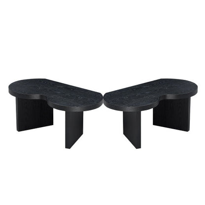 31.49inch  Butterfly Shaped MDF Coffee Table, Black