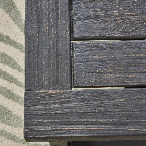 Outdoor Acacia Wood Dining Bench,Dark Grey