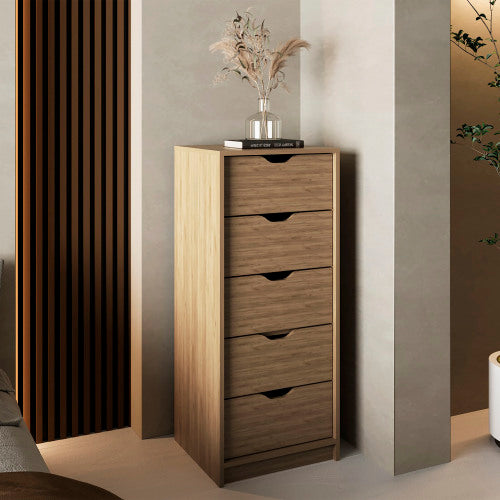Dresser, Pull Out System, Five Drawers, Natural Oak
