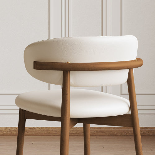 Set of 2 Mid-Century Solid Oak Dining Chairs, Minimalist Wooden Side Chairs Easy Assembly