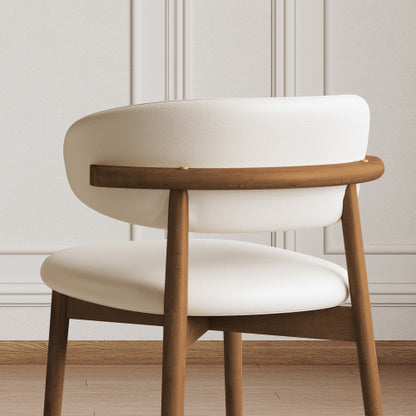 Set of 2 Mid-Century Solid Oak Dining Chairs, Minimalist Wooden Side Chairs Easy Assembly