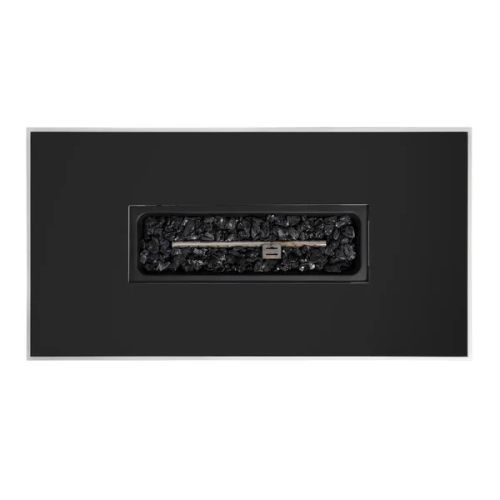 43" Rectangular Fire Pit with Smoked Glass and Metal Frame