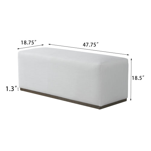 Modern Ottoman Footstool Upholstered Accent Stool for Living Room Bedroom