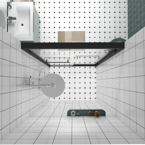 44-48"x76" Aluminum Frame Double Sliding Shower Door,Bypass Bathroom Sliding Door with Premium 1/4" (6mm) Clear Tempered Glass, Black Hardware Sliding Glass Shower Enclosure,Matte Black Finished