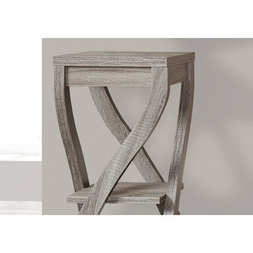 32 Inch 3-Tier Square Accent Table, Dark Taupe Laminate