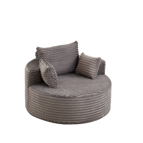 50"L Corduroy Sponge single sofa,No Assembly Required,Fluffy Modern Sleeper Chair for Living room, Bedroom, Lounge and Projection Room(Not a swivel chair.)