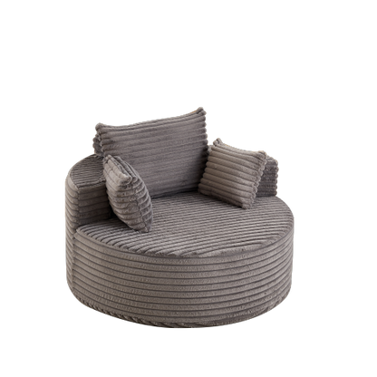 50"L Corduroy Sponge single sofa,No Assembly Required,Fluffy Modern Sleeper Chair for Living room, Bedroom, Lounge and Projection Room(Not a swivel chair.)