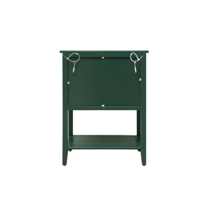 Natural Rattan 2-Drawer Stable End Side Table with Metal Handles