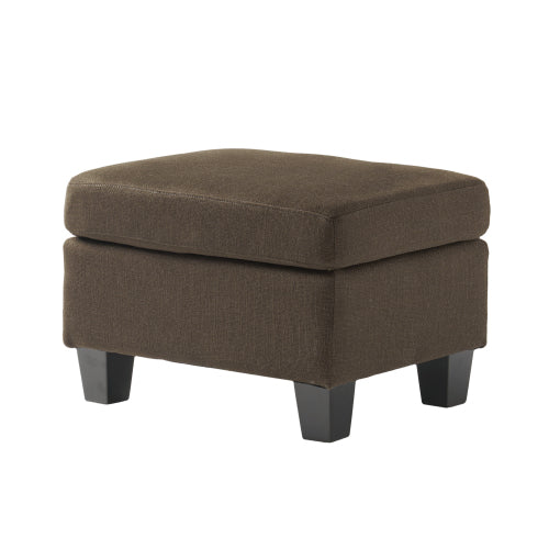 Chocolate Contemporary Upholstered Ottoman, Birch Wood Leg Multifunctional Soft Padded Accent Stool