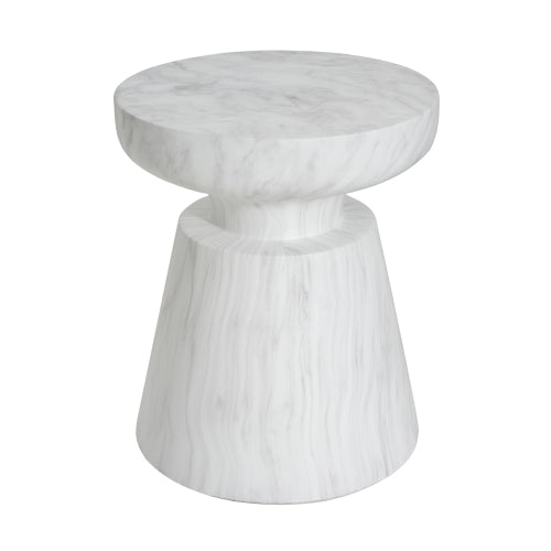 Outdoor Ponti Travertine Side Table,White