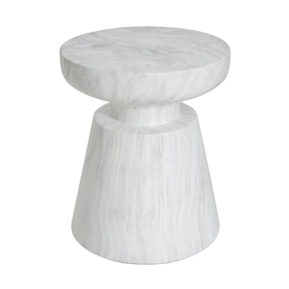 Outdoor Ponti Travertine Side Table,White