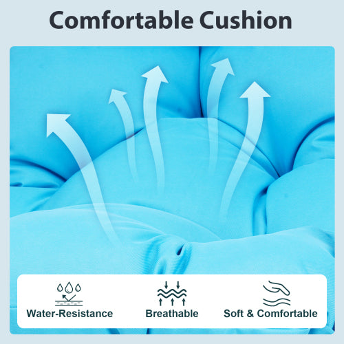 Outdoor garden rattan egg swing chair hanging chair PE hanging chair blue