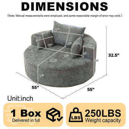 55 inch L Chenille Sponge Single Sleeper Chair, No Assembly