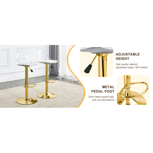 Modern minimalist bar chairs and bar stools. Can rotate 360 ¡ã and adjust lifting. PET backrest and PU seats. Set of 2. Suitable for bars, restaurants, and front desk cashiers.