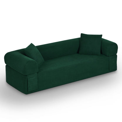 3-Seater Boneless Corduroy Sofa,No-Assembly for Compact Apartments