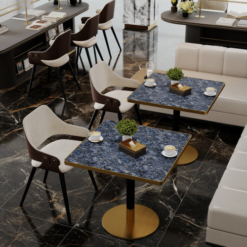 31.5inch Square Modern Tulip Dining Table with Faux Marble Top for Dining Room