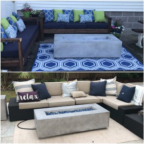 Concrete Propane/Natural Gas Fire Pit Table