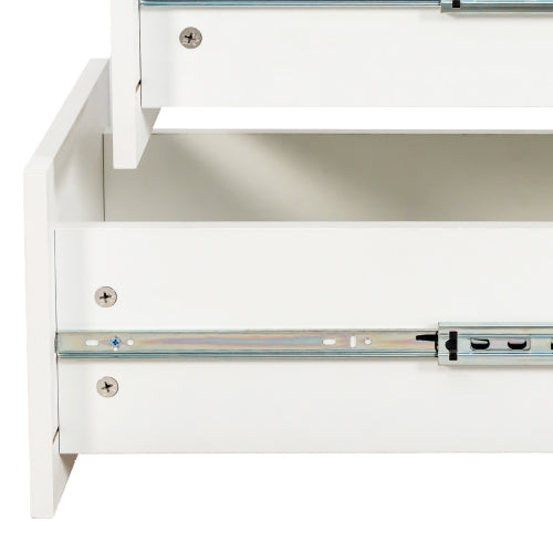 Tall Display Storage Cabinet with Shelves and Side Drawers