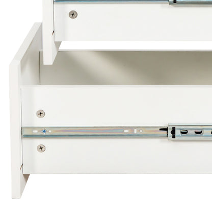 Tall Display Storage Cabinet with Shelves and Side Drawers