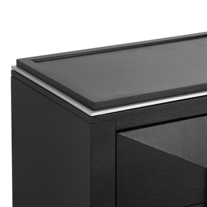 Mid-Century Modern Nightstand, 2 Drawers Wide Sofa Side Table,Wood Diamond Shaped End Table with Storage,Closet with Heavy Duty Base,Small Bedside Table for Bedroom,Living Room,Entrance,Black