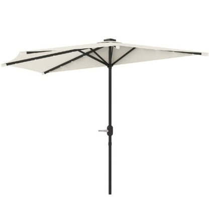 Small Vented Half Patio Umbrella,Half Outdoor Patio Umbrella,with Crank 8 Ribs for Outdoor