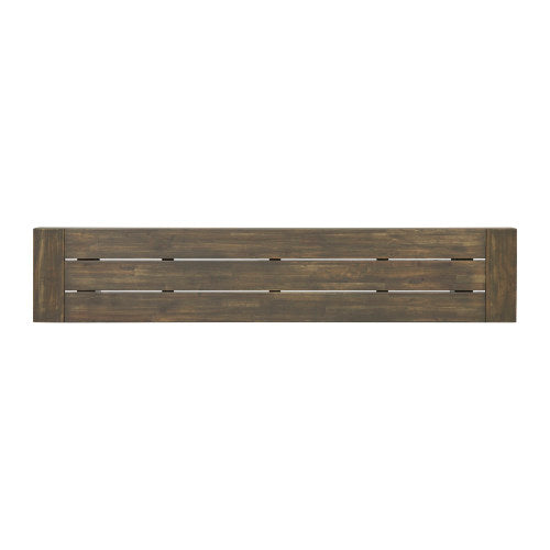 Acacia Wood Patio Bench,Grey/Rustic Metal