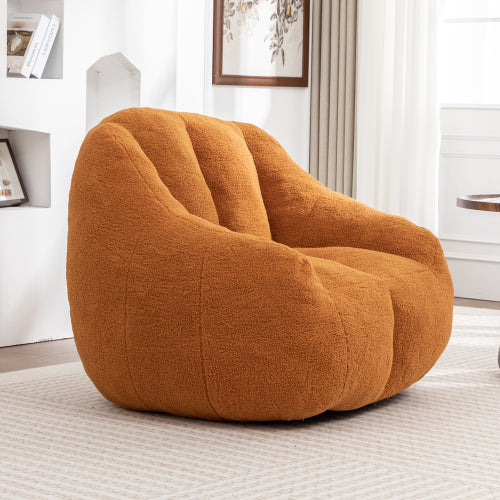 Faux-Fur Tufted Memory-Foam Bean-Bag Chair with Filler 37.4 inch x33.9 inch x32.3 inch  for Dorm Apartment Living-Room