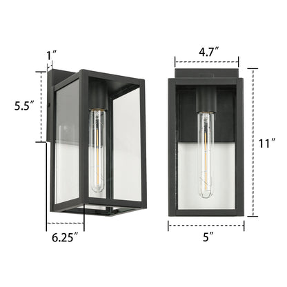 Black Not Motion Sensing Outdoor Hardwired Wall Lantern Sconce with No Bulbs Included