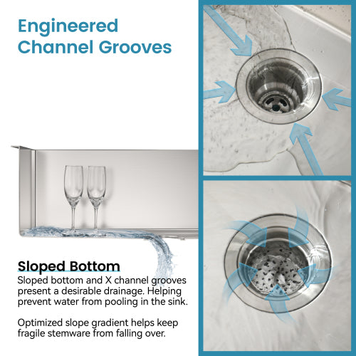 33"x19" Embedded Double Bowl Kitchen Sink, Undermount Handmade Sink in Brushed (Sink only)