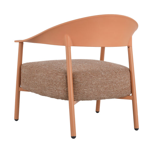 Holiday - Modern 2-Piece Accent Chair Set with Coffee Table – Apricot Brown PP & Steel Frame Sofa Set, Soft Cushioned Seating for Living Room, Lounge, Balcony (2 Chairs + 1 Table)