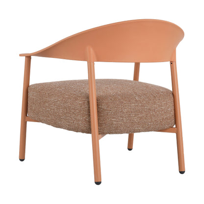 Holiday - Modern 2-Piece Accent Chair Set with Coffee Table – Apricot Brown PP & Steel Frame Sofa Set, Soft Cushioned Seating for Living Room, Lounge, Balcony (2 Chairs + 1 Table)