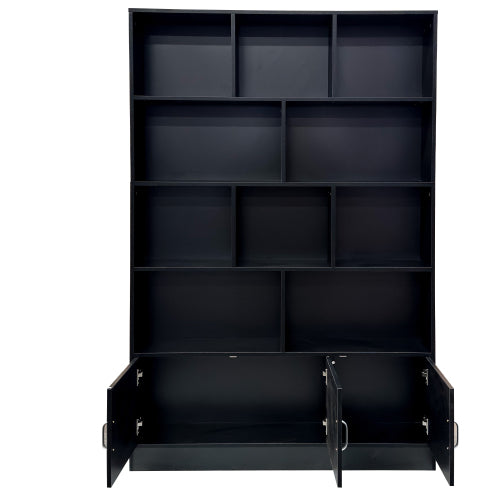 70.87 Inch Tall 10-Cube Bookshelf With 3 Closed Doors Home Storage Cabinet