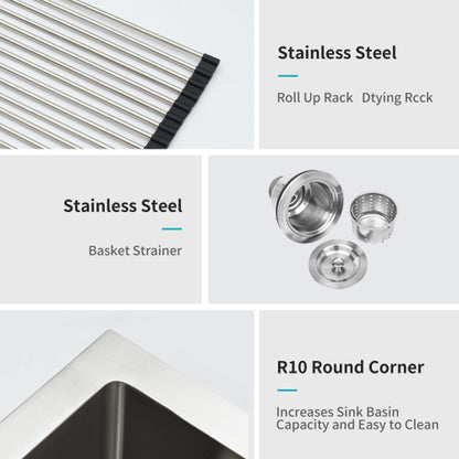 Undermount Kitchen Sink - 32"x19" Stainless Steel 16 Gauge Deep Single Bowl Sinks