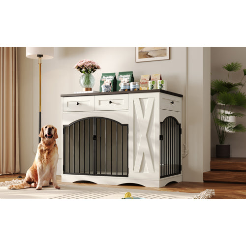 GO 43.3" Farmhouse Dog Crate Furniture
