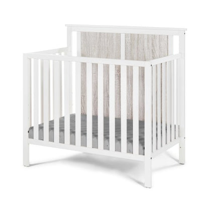 Mini Crib With Mattress Pad White/Rockport Gray