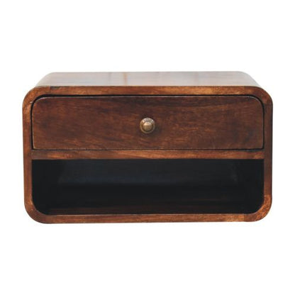 California Walnut Wall-Mounted Nightstand
