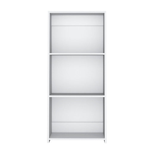 47inch  3-Shelf Bookcase, White Engineered Wood Storage Shelf