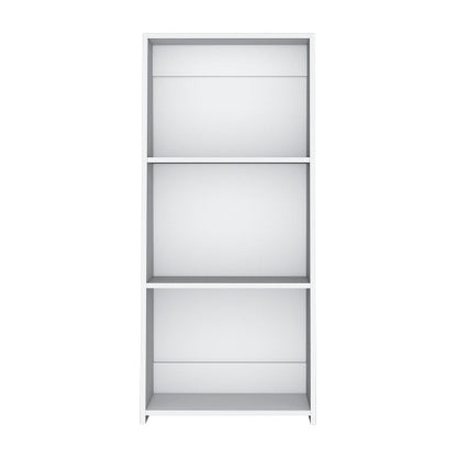 47inch  3-Shelf Bookcase, White Engineered Wood Storage Shelf