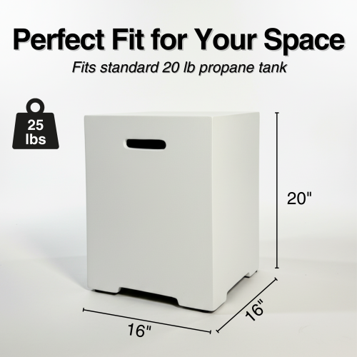 Propane Tank Cover 16 Inch, 20 LB Outdoor Tank Storage Hideaway Table for Gas Fire Pits