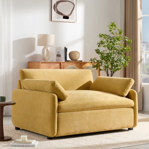 50*43" Oversized Chenille Single Sofa Chair, Wide and Deep Seat Accent Chair, Modern Upholstered Comfy Armchair, Couch Lounge with Pillows for Living Room&Apartment