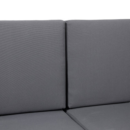 Acacia Wood Outdoor Loveseat and Coffee Table Set with Cushions, Dark Gray