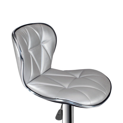 Adjustable Height Barstool in Silver Set of 2