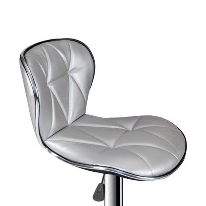 Adjustable Height Barstool in Silver Set of 2