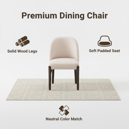 Wooden Dining Chairs Set of 2, Modern Fabric Upholstered Dining Room Chair Kitchen Chairs, Farmhouse Dinner Chair for Kitchen Dining Room