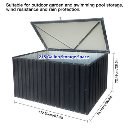 Outdoor Metal Storage Box Large Capacity Waterproof Roof Lockable Doors Garden Patio Tool Box