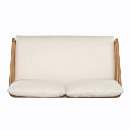 Royal Acacia Wood Loveseat and Coffee Table Set, Beige