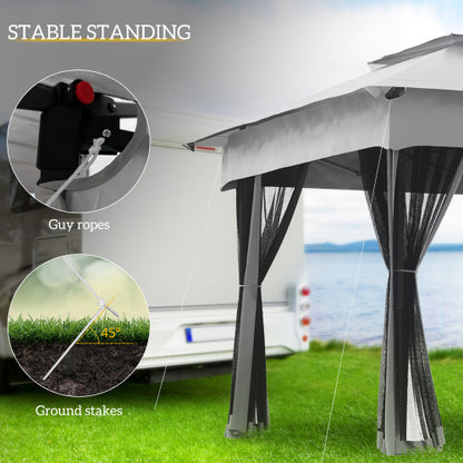 Easy to Setup Foldable Gazebo,Outdoor Patio Pop Up Canopy Gazebo Shelter with Zipper Netting,Carry Bag