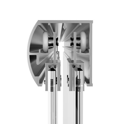 56"-60" W x 72" H Chrome Aluminum Frame Double Sliding Shower Door with 1/4" (6mm) Nano-Coated Clear Tempered Glass and Dual Stainless Steel Handles